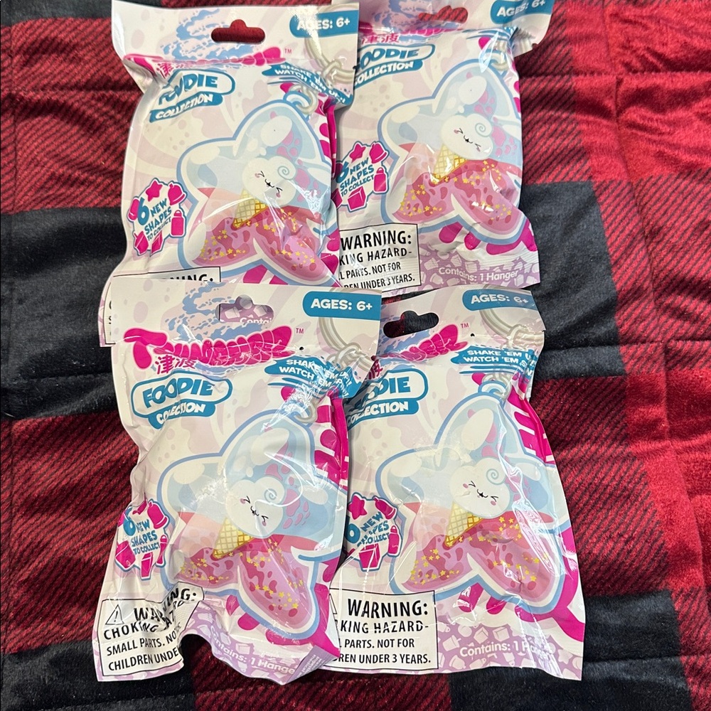 Tsunameez Foodies keychain hangers-lot of four sealed blind bags.